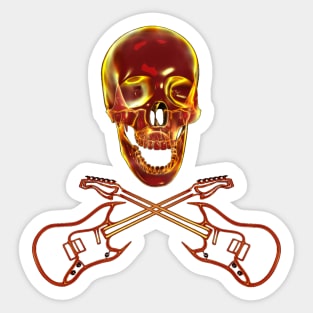 Rock and Roll Skull Sticker